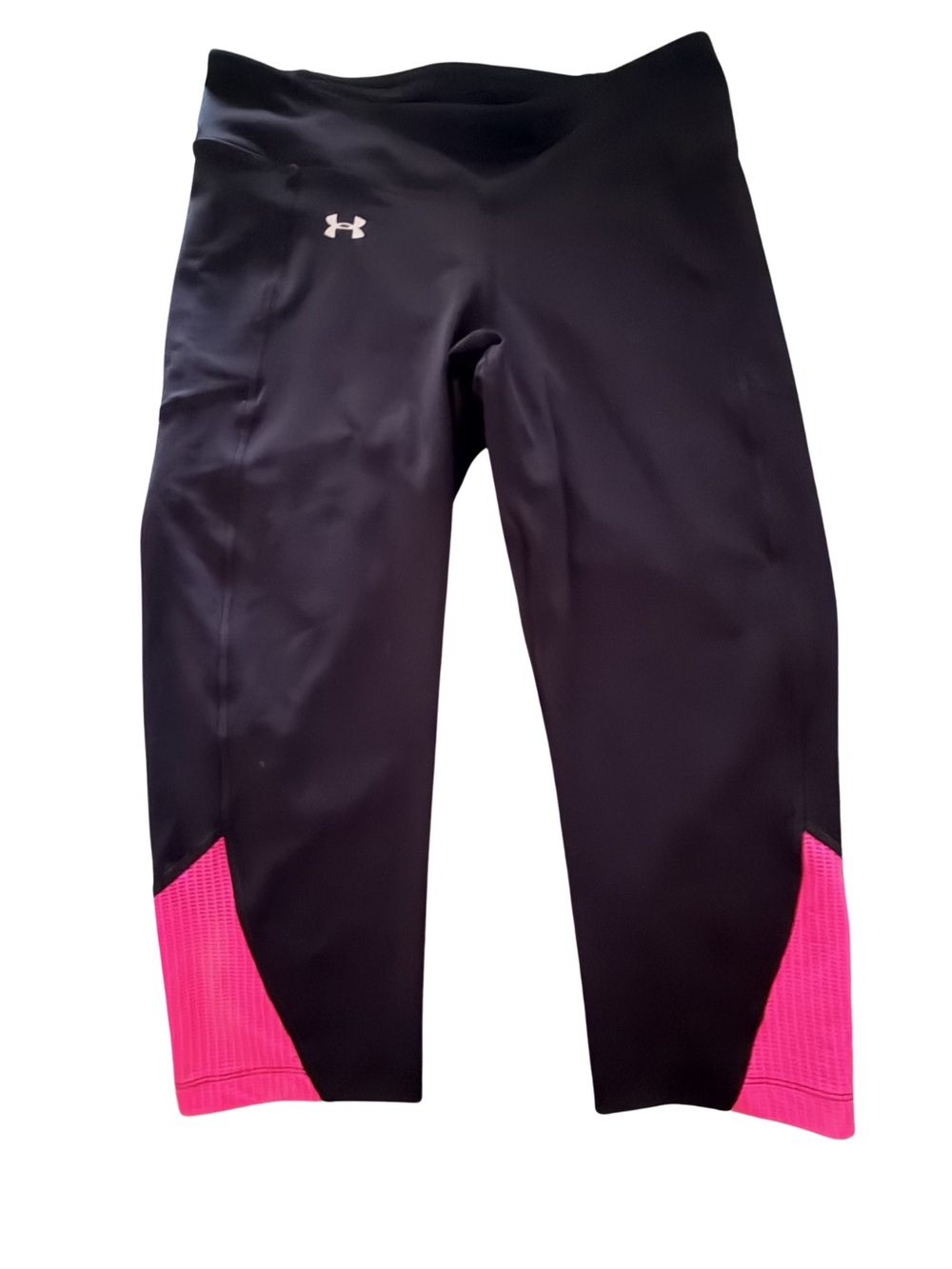 Under Armour Women’s Black Capri Leggings with Pink Panels